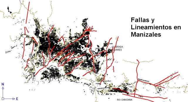 manizales-caldas-colombia-fallas geologicas y lineamientos estructurales