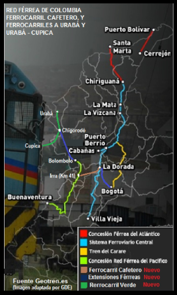 red ferrea colombia y ferrocarril cafetero 2015