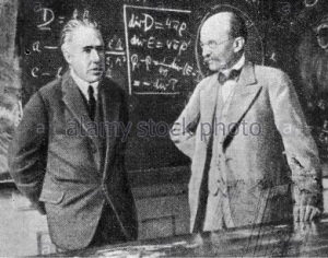niels bohr-left and max planck-right
